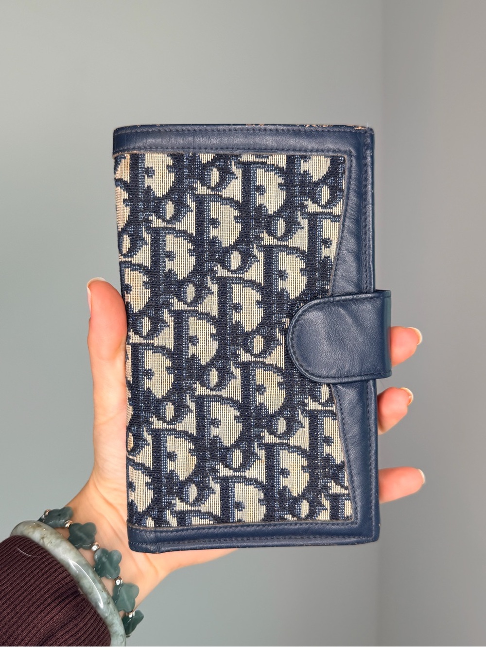 Vintage Christian Dior Oblique Checkbook Wallet
